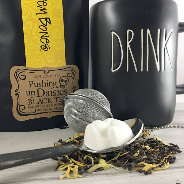 Tea Git Box, Pushing Up Daisies Tea, Skull Sugar Cubes Tea Infuser Ball